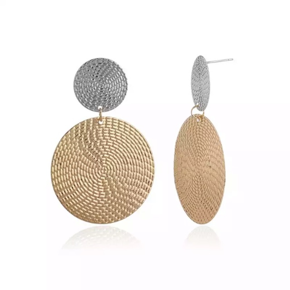 NEW!💙💎GOLDEN💛SILVERY💛MODERN💛BIG💛CIRCLES!💎💙 - Picture 5 of 10